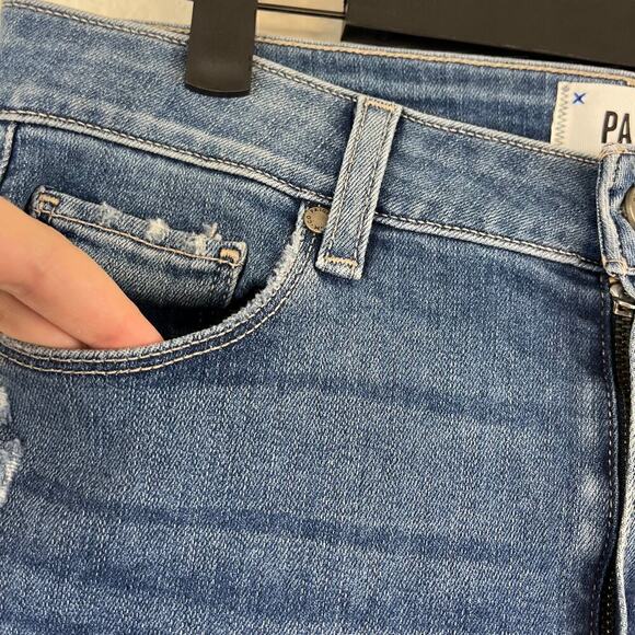 Paige Denim Hoxton Ankle Jeans Size 28 Jillian Destructed Wash Medium Blue - Picture 4 of 10